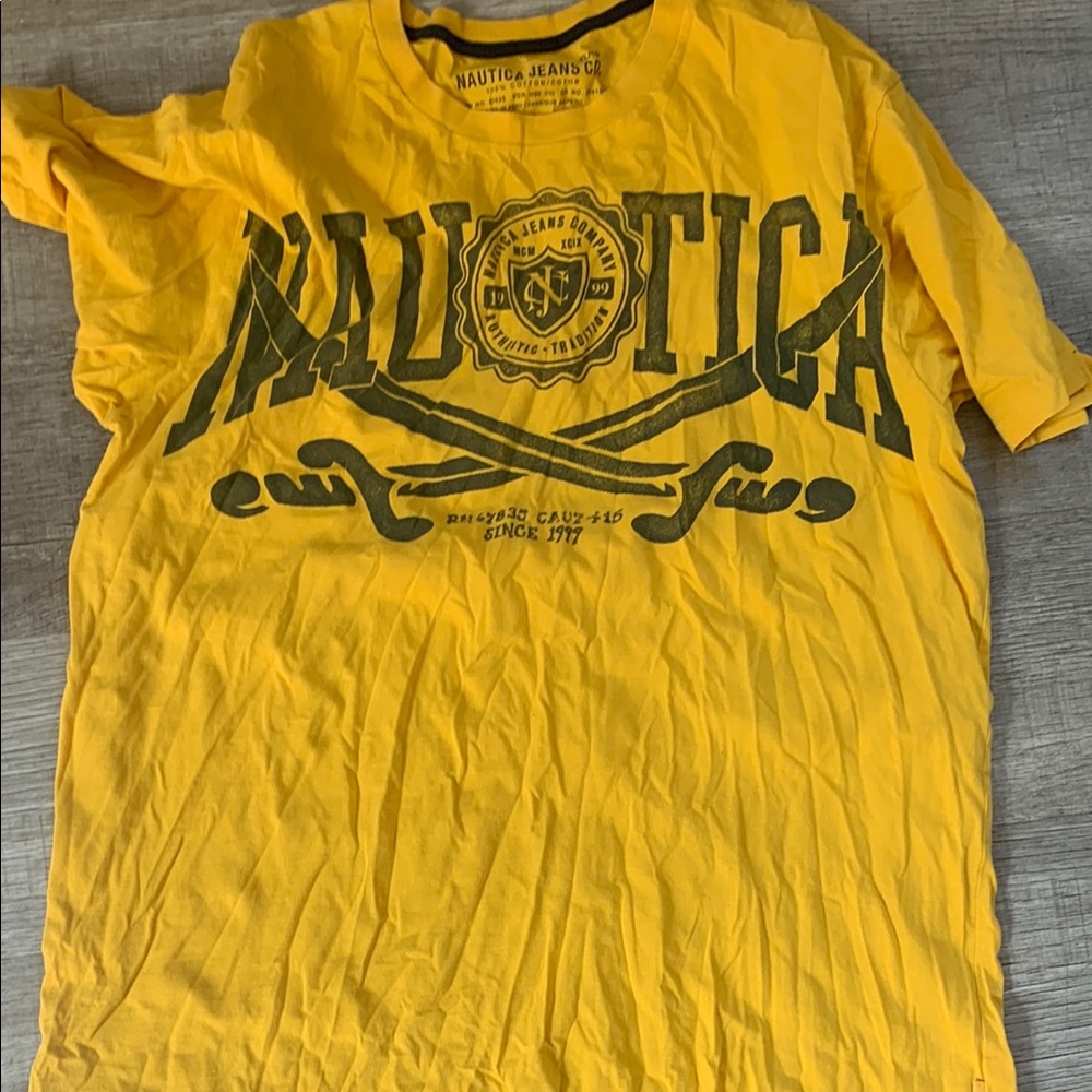 Nautica Men's Yellow Graphic T-Shirt